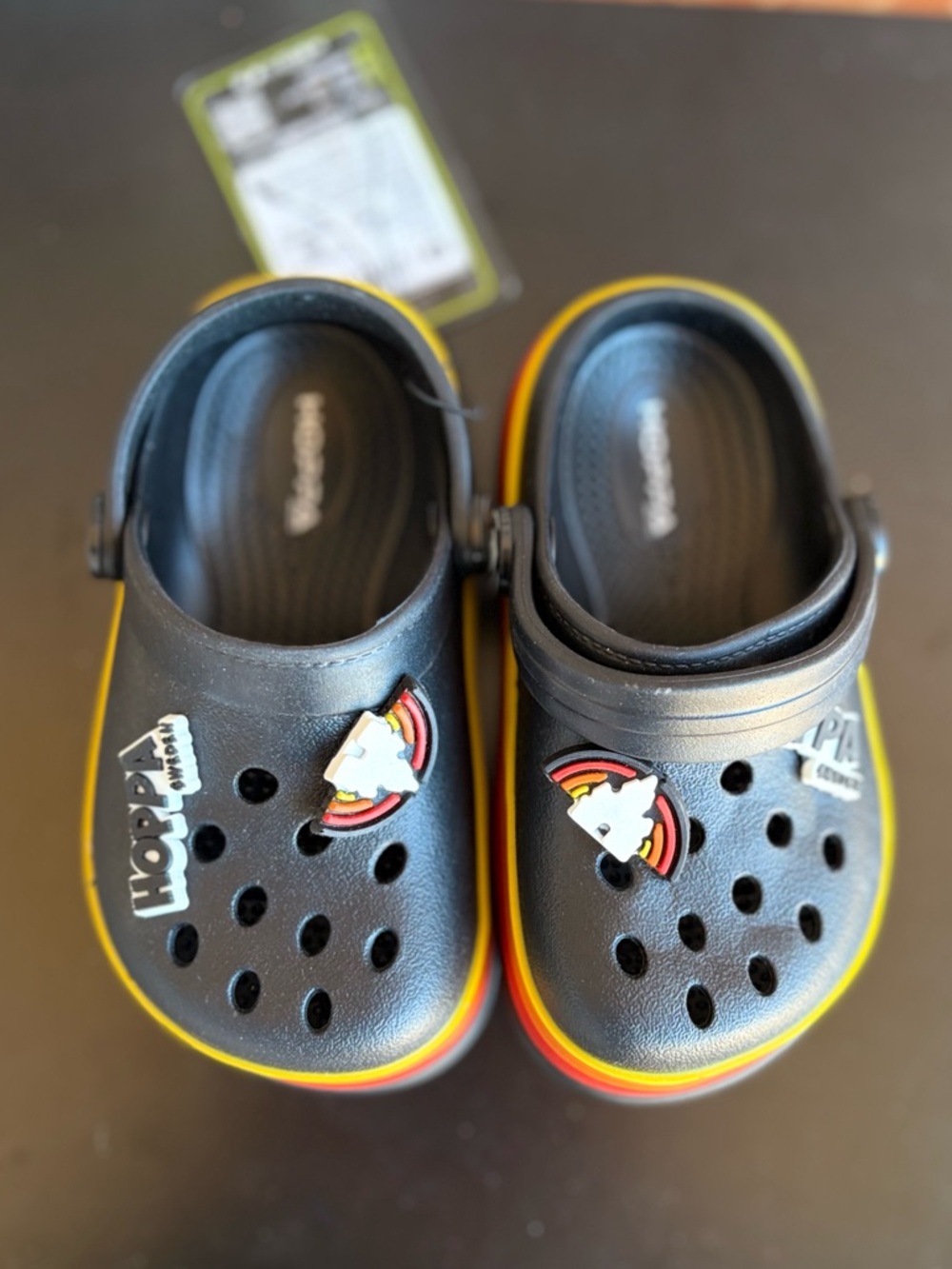Hoppa Sweden Black Castle Rainbow Clogs Size UK 7 / US 8 NWT